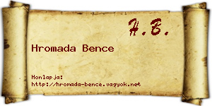 Hromada Bence névjegykártya